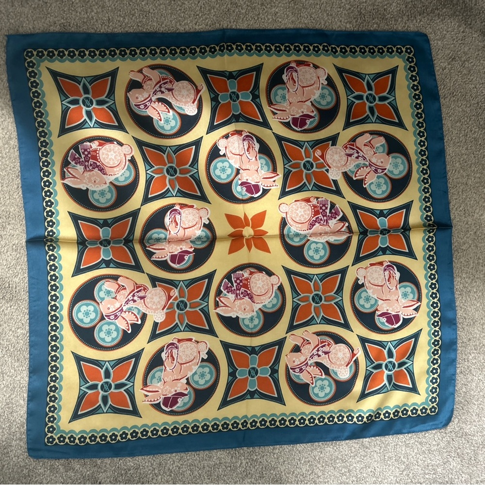 Colorful Patterned Silk Scarf